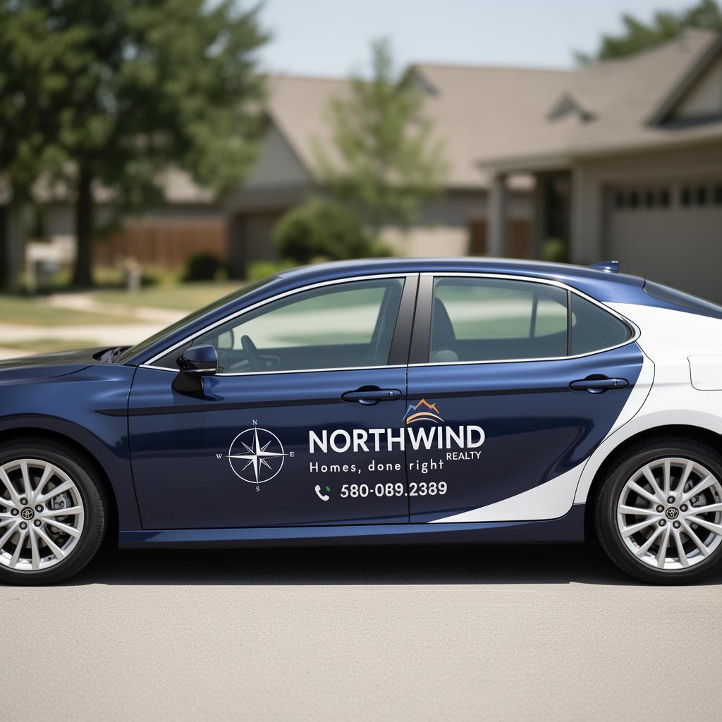 Partial Wrap example — Northwind Realty branded vehicle